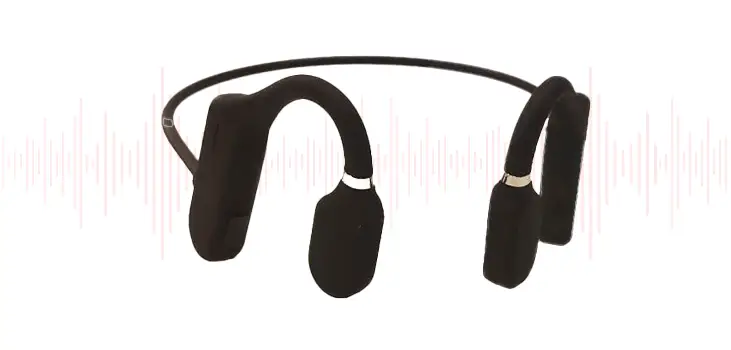 Inductivv bone conduction headphones, showcasing their ergonomic and open-ear design