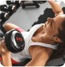 woman working out using Inductive Headphones